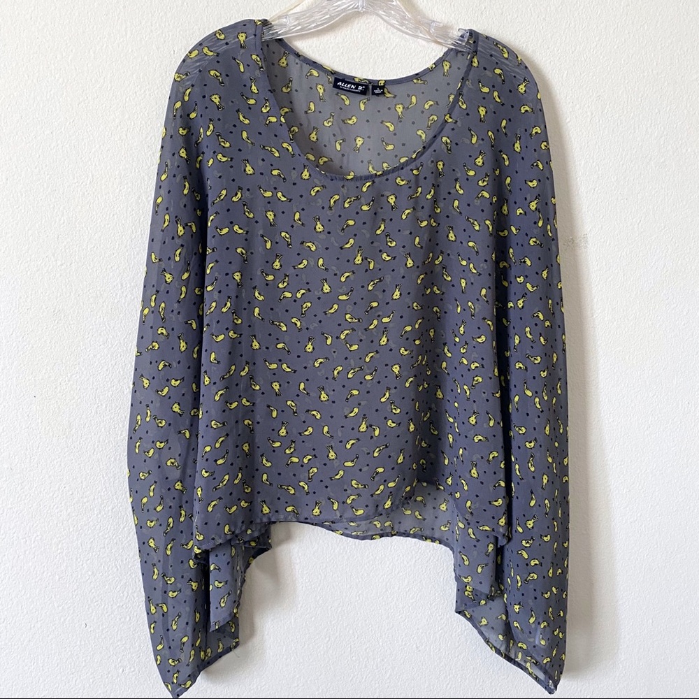 Allen B Sheer Birds Print Cover up